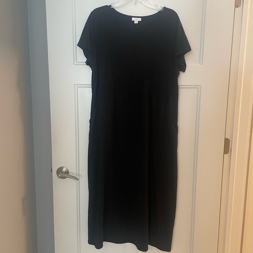 J.Jill Wearever Black Dress LPetite with pockets